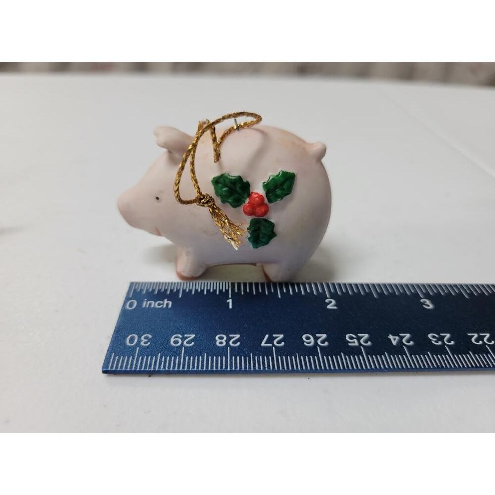 Homco Vintage Christmas Ornaments Holly Leaf Pig Donkey Figurine Set - Picture 3 of 5